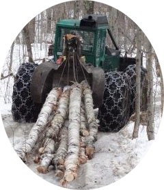 Skidder in winter