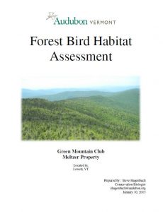 Audubon Vermont Forest Bird Habitat Assessment